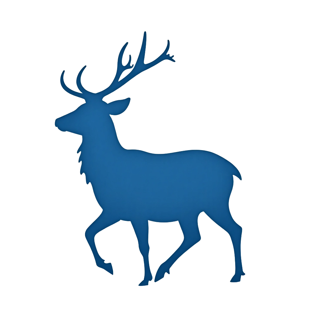 Blue Deer Silhouette